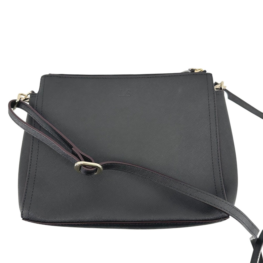 Lo & Sons Crossbody Bag Small Black Leather Minimalist Chic Structured Classic